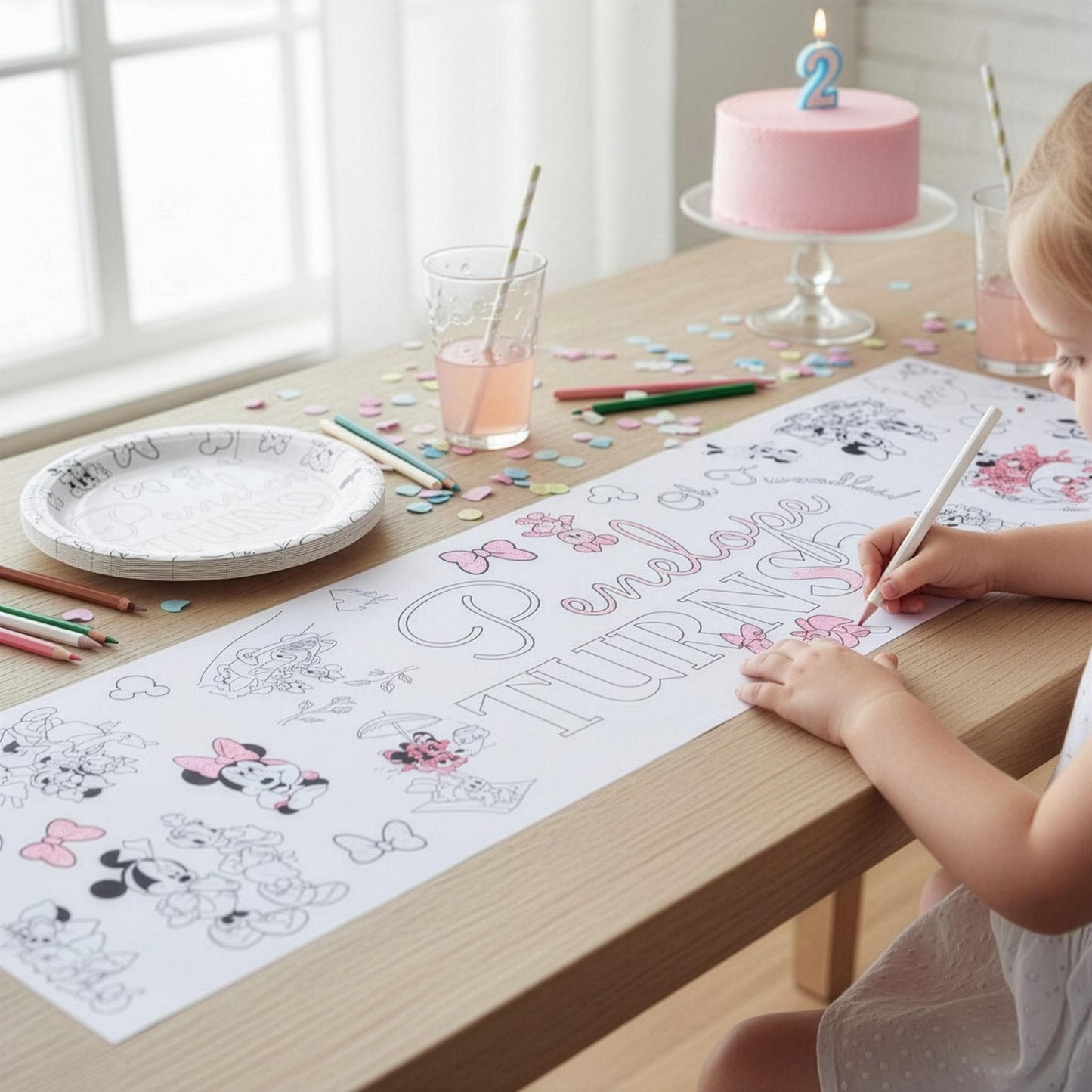 Kids Coloring Table Runner | Giant Birthday Party Activity | Personalized Party Decor