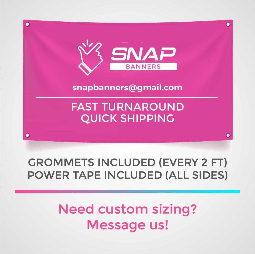 Custom Vinyl Banner | Grand Opening / Event / Party Banner | 13oz Outdoor Banner | Fast USA Print