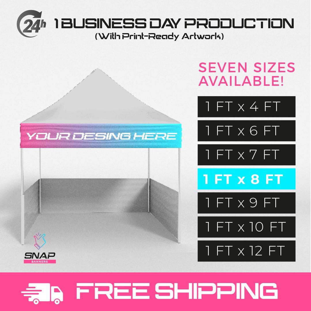 Custom Farmers Market Tent Banner | Business Logo Pop Up Canopy Sign