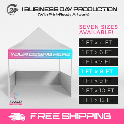 Custom Farmers Market Tent Banner | Business Logo Pop Up Canopy Sign