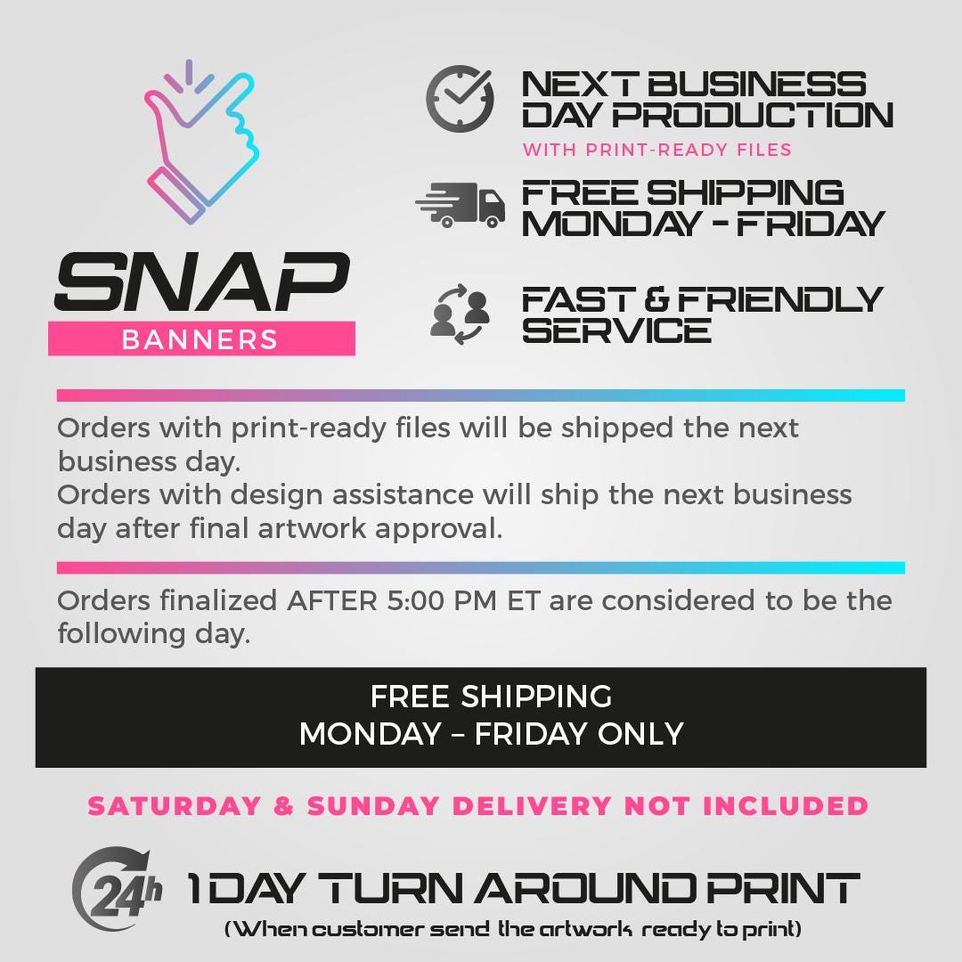 Custom Vinyl Banner | Grand Opening / Event / Party Banner | 13oz Outdoor Banner | Fast USA Print