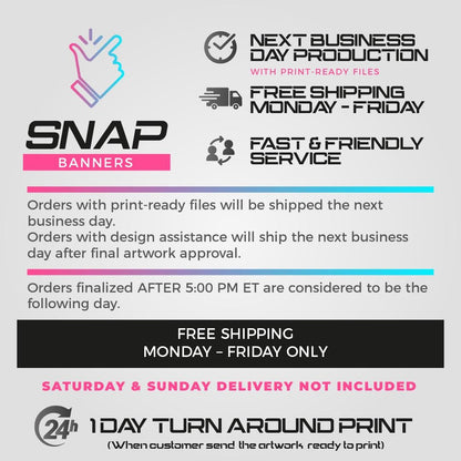 Custom Vinyl Banner | Grand Opening / Event / Party Banner | 13oz Outdoor Banner | Fast USA Print