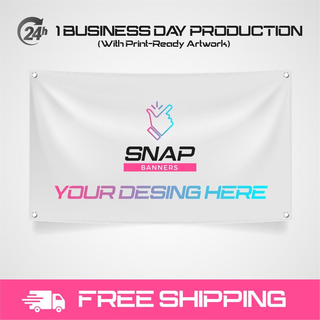 Custom Vinyl Banner | Grand Opening / Event / Party Banner | 13oz Outdoor Banner | Fast USA Print