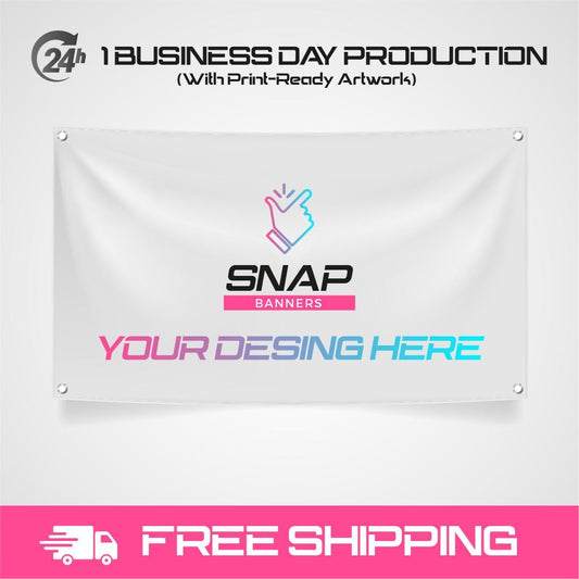 Custom Vinyl Banner | Grand Opening / Event / Party Banner | 13oz Outdoor Banner | Fast USA Print