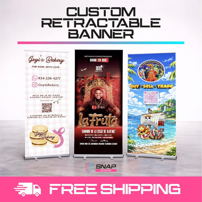 Custom Retractable Banner Stand 33x80 | Personalized Business Event Display (Full Color Print)