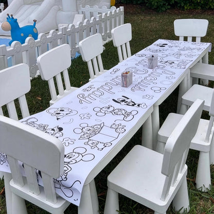 Kids Coloring Table Runner | Giant Birthday Party Activity | Personalized Party Decor