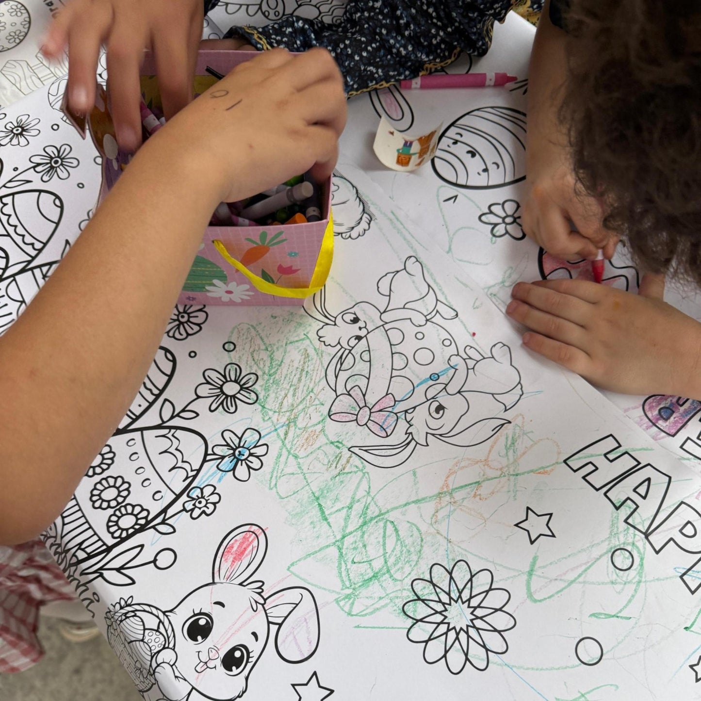 Personalized Kids Birthday Coloring Table Runner, Ocean Navy Activity Banner (Paper)