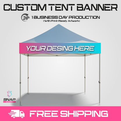 Custom Farmers Market Tent Banner | Business Logo Pop Up Canopy Sign