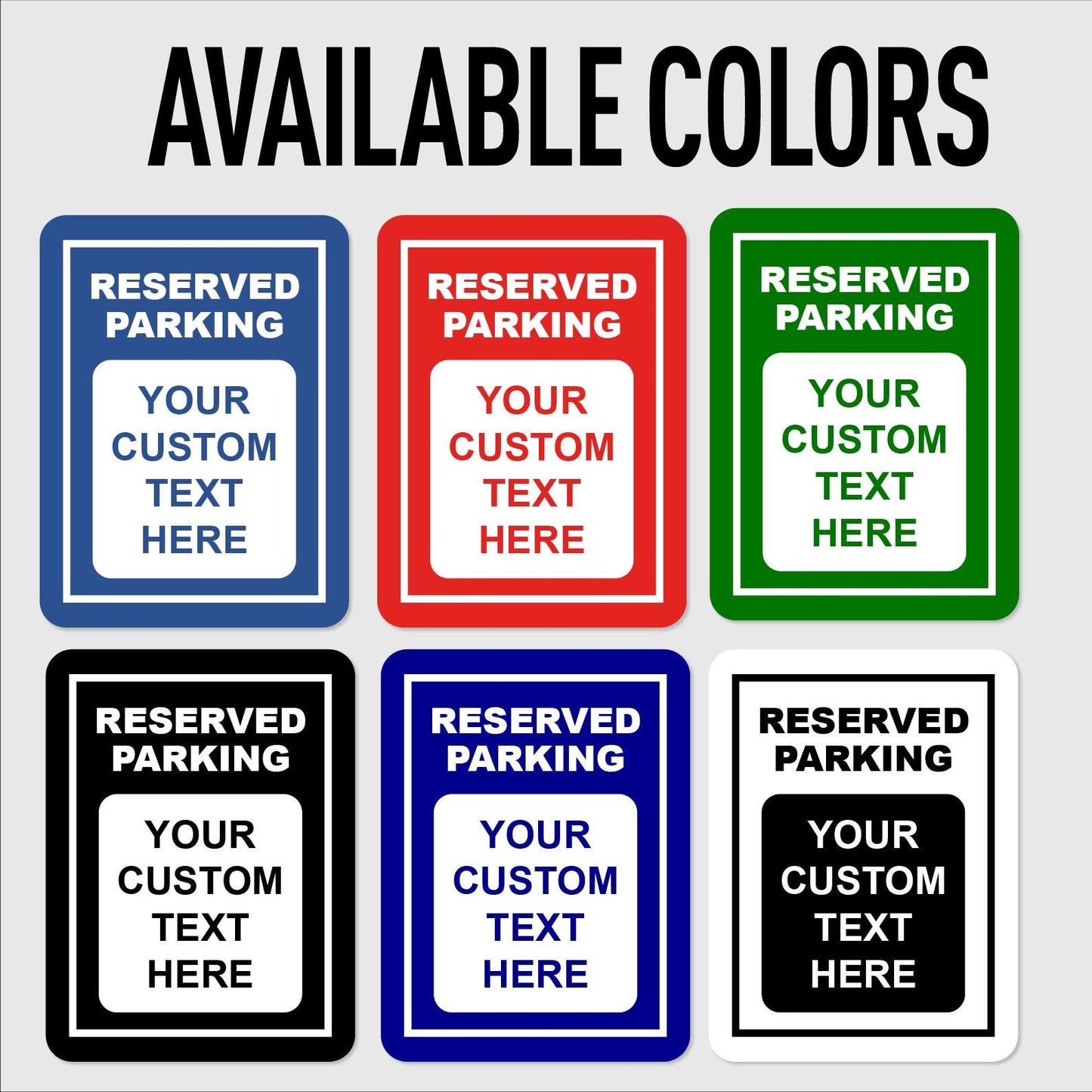 Custom Aluminum Reserved Parking Sign | Heavy Duty, Personalized Text