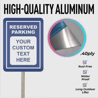 Custom Aluminum Reserved Parking Sign | Heavy Duty, Personalized Text