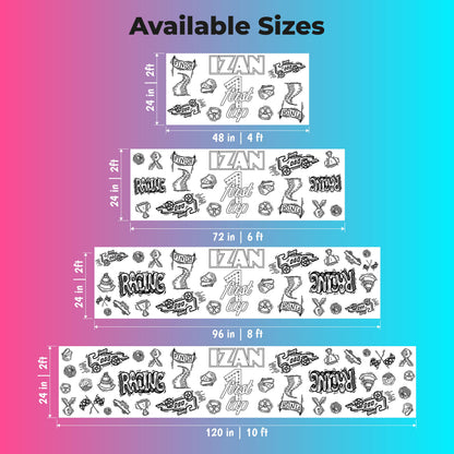 Kids Birthday Party Coloring Runner Giant Activity Banner Custom Name Age Gift
