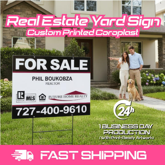 Custom Realtor Coroplast Yard Sign: Personalized Real Estate Agent Outdoor Sign