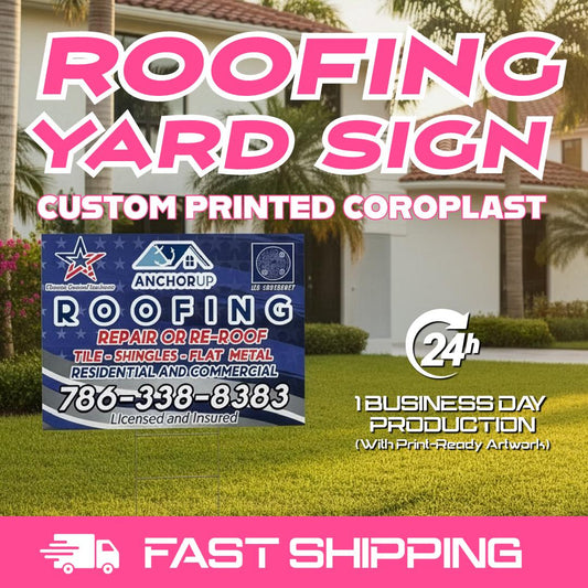 Custom Roofing Company Yard Sign: Personalized Contractor Outdoor Signage