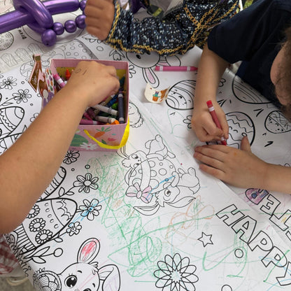 Personalized Birthday Coloring Table Runner | Custom Name, Age Activity Banner