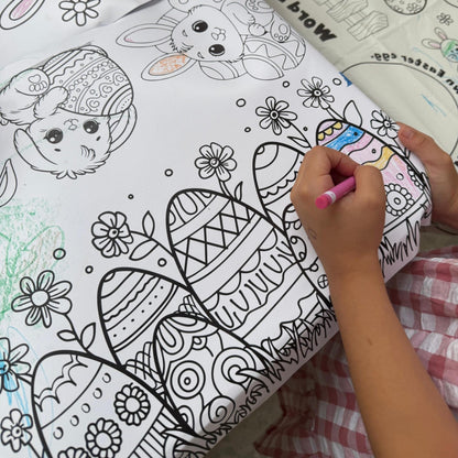 Customizable Ice Princess Coloring Table Runner | Birthday Party Activity Banner