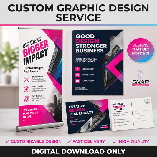 Custom Graphic Design Service – Logo, Banner, Flyer, Branding (Digital Download)