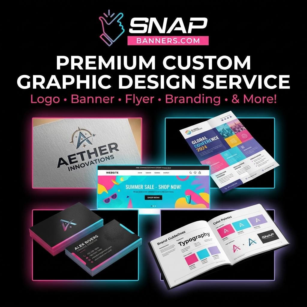 Custom Graphic Design Service – Logo, Banner, Flyer, Branding (Digital Download)